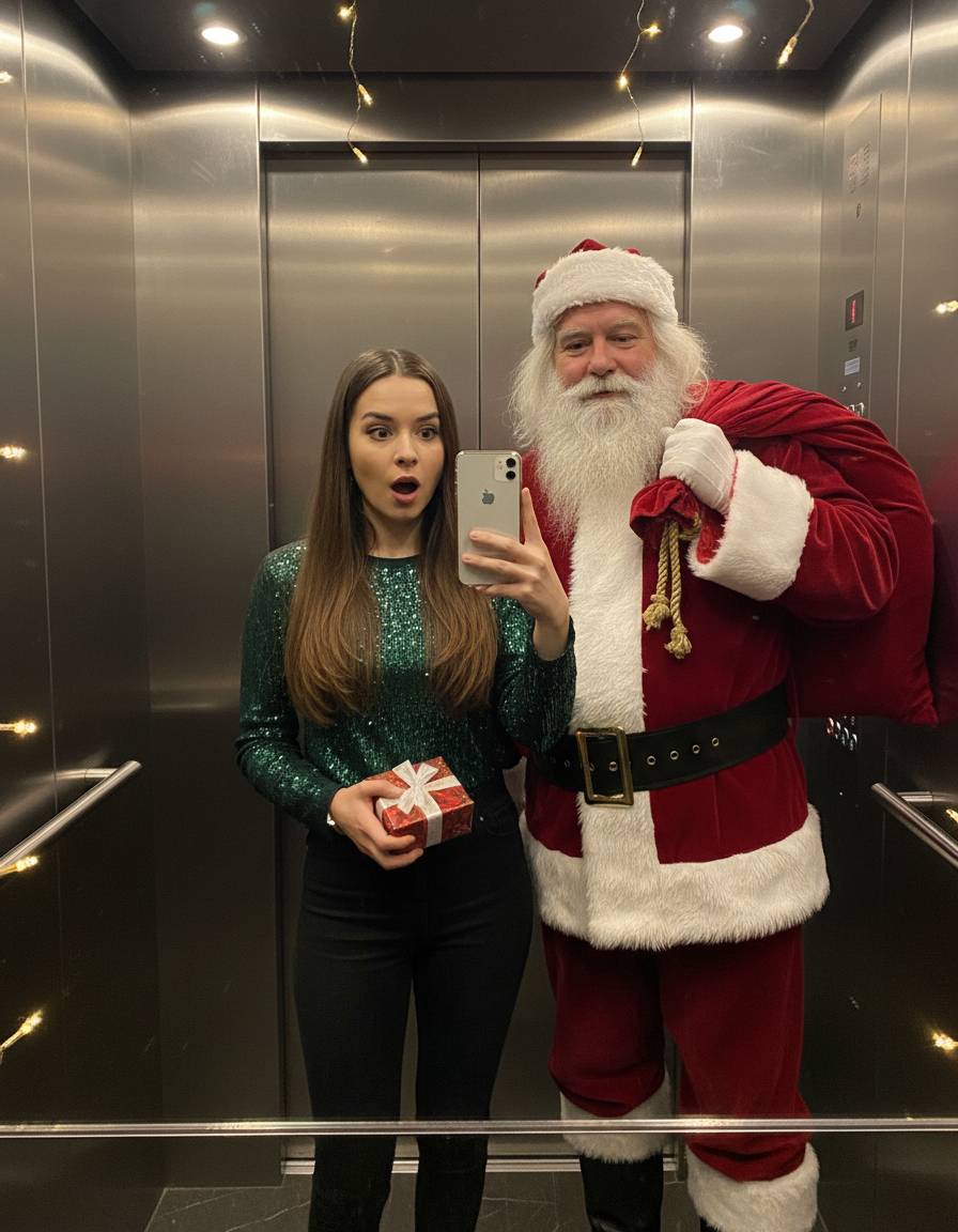 Selfie z Mikołajem Kobieca