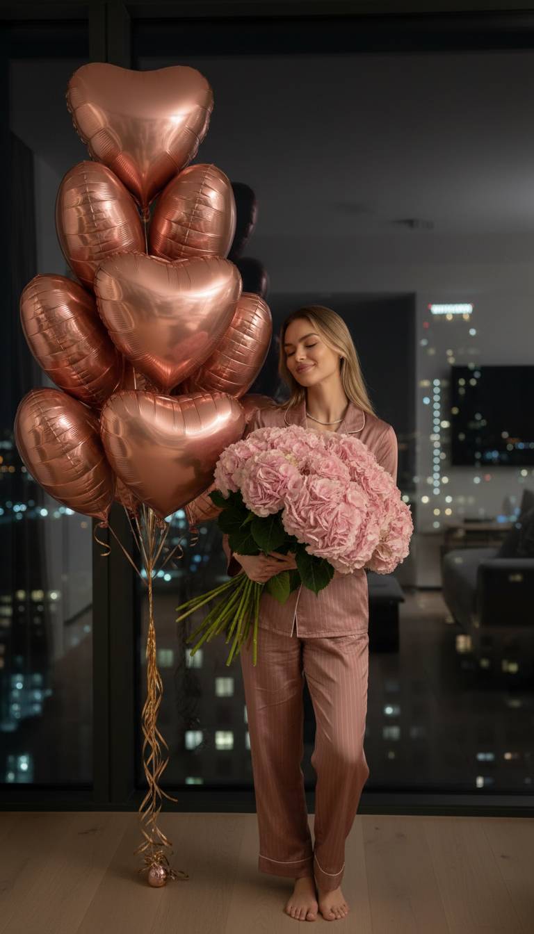 Walentynkowa Kobieca z Kwiatami