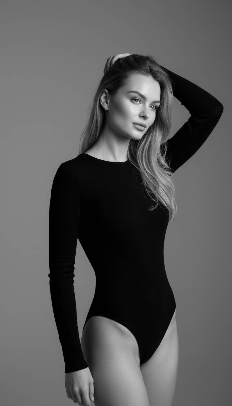 W Studio Czarno Biała Kobieca