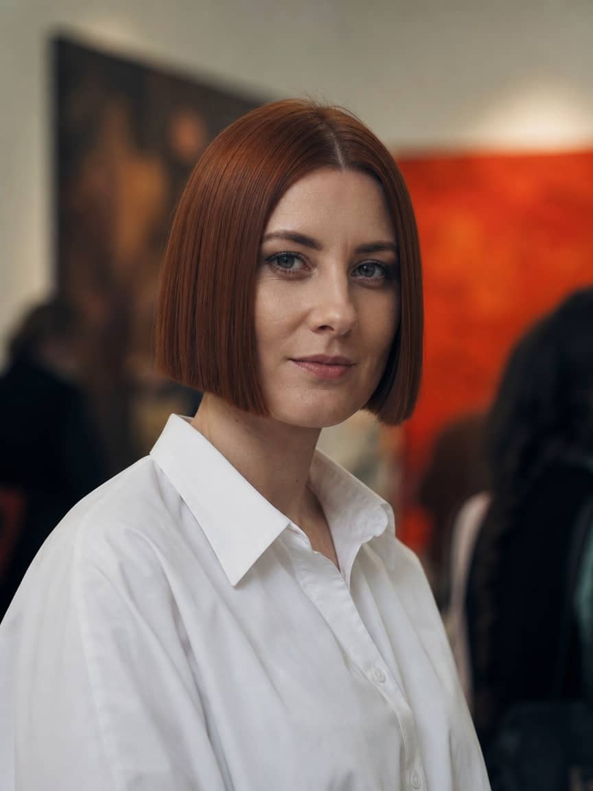 Krótki blunt bob - tępo cięta, gęsta linia włosów bez cieniowania