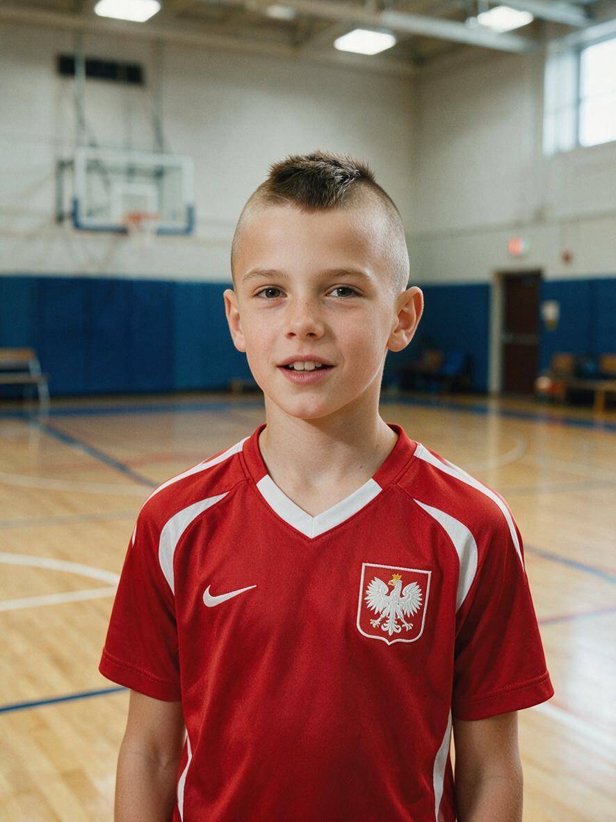 Chłopięca fryzura krótka - sportowe cięcie high and tight z bardzo krótkimi bokami