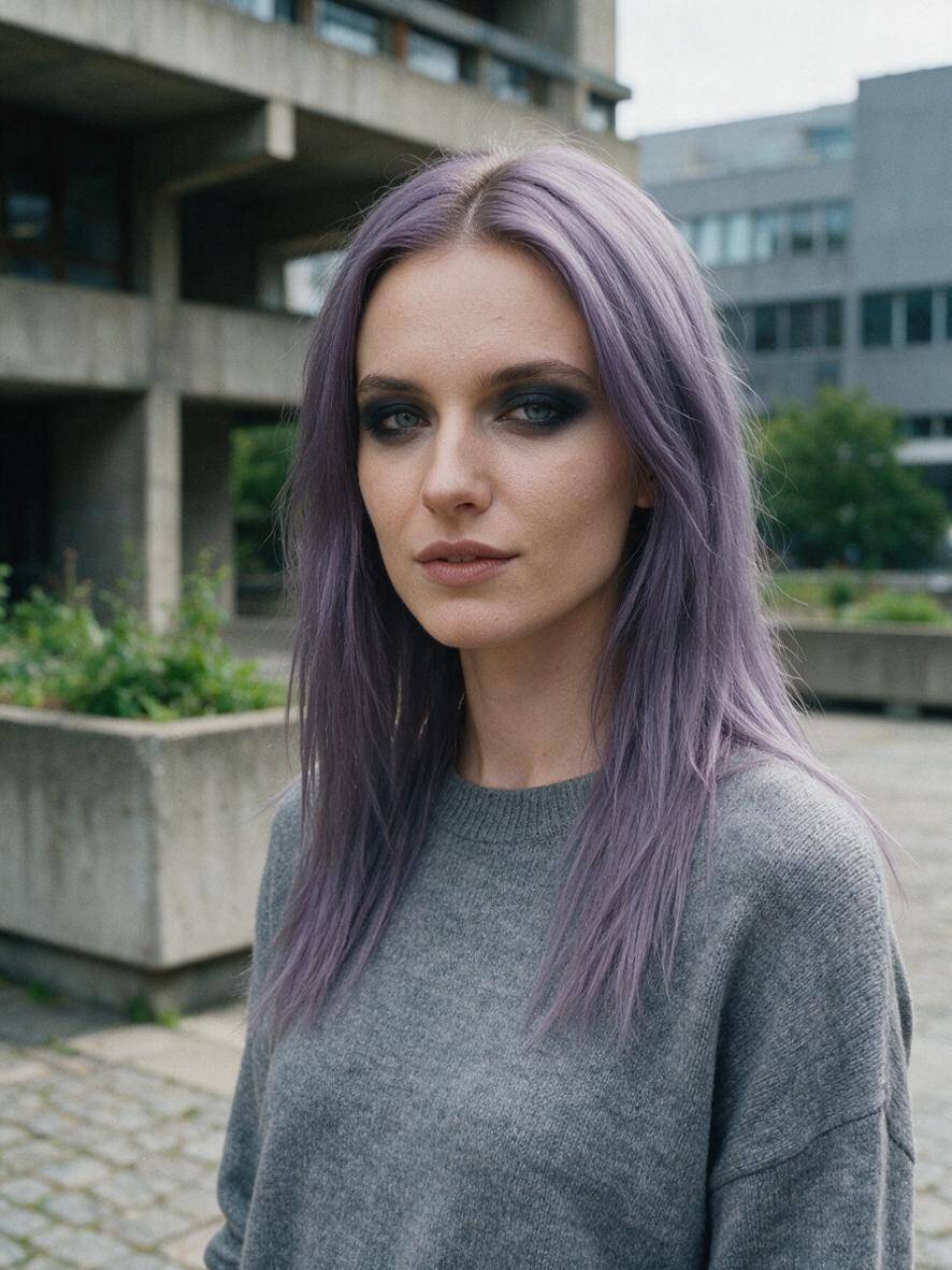 Lawendowy pastel jako modny kreatywny kolor włosów