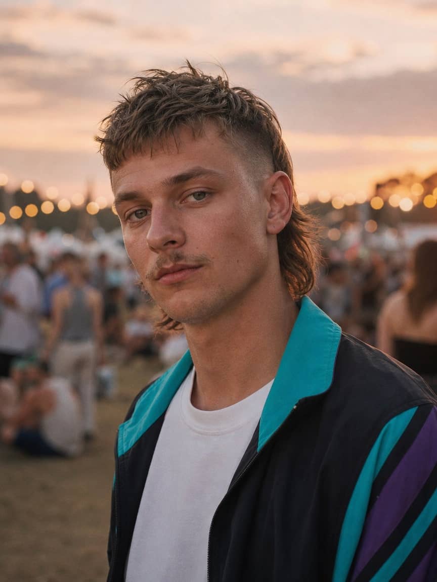 Młodzieżowa fryzura męska mullet - krótszy przód i dłuższy tył w nowoczesnym wydaniu