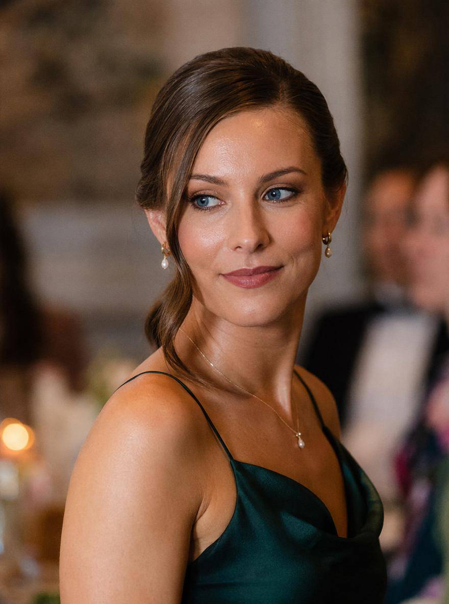 Modna fryzura na wesele - niski elegancki kucyk glamour z miękką falą