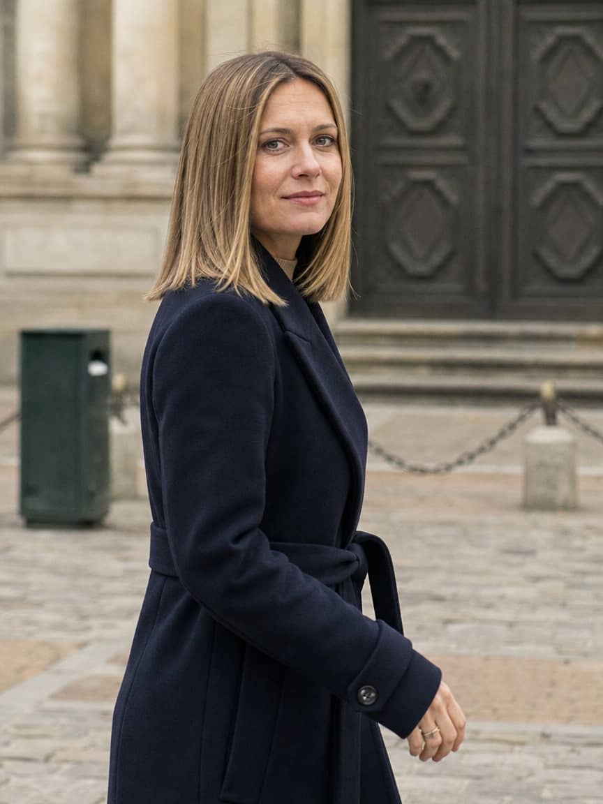 Fryzury proste włosy do ramion w ciemnym blondzie o równej linii cięcia