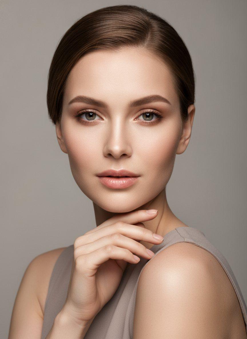 Piękna Kobieta Portret Naturalna Uroda Elegancki Wygląd Twarz