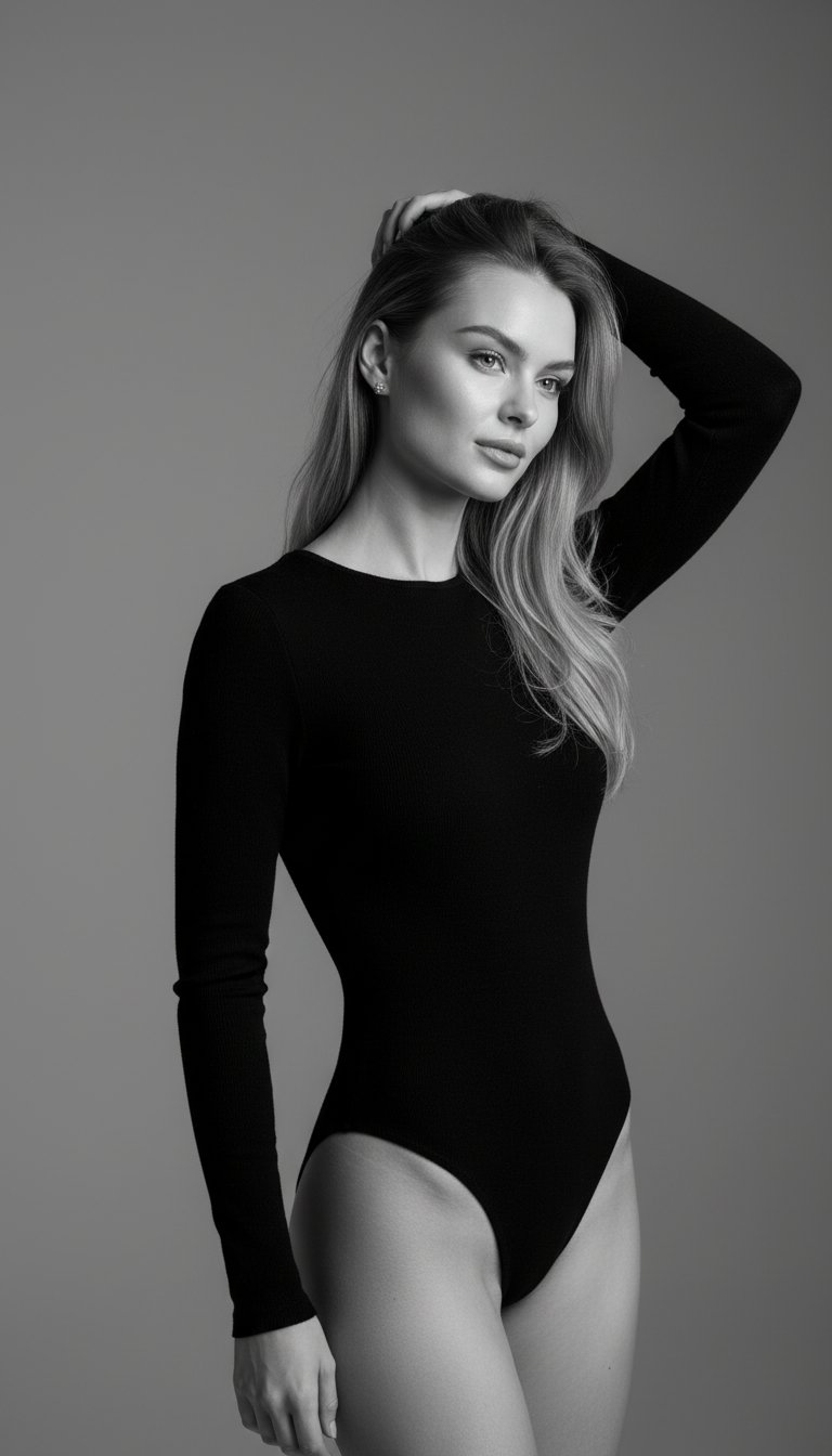 W Studio Czarno-Biała Kobieca