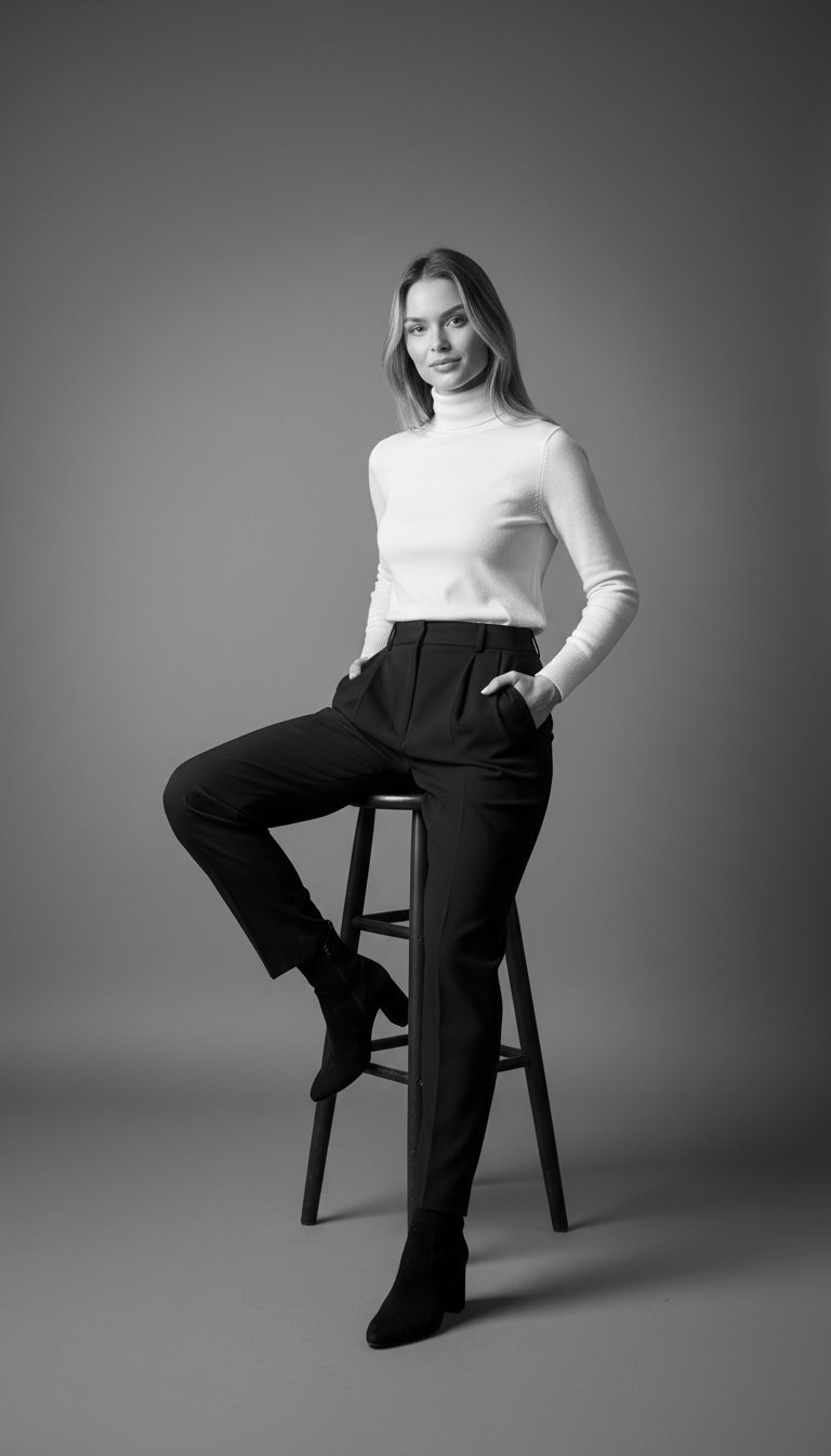 W Studio Czarno-Biała Kobieca