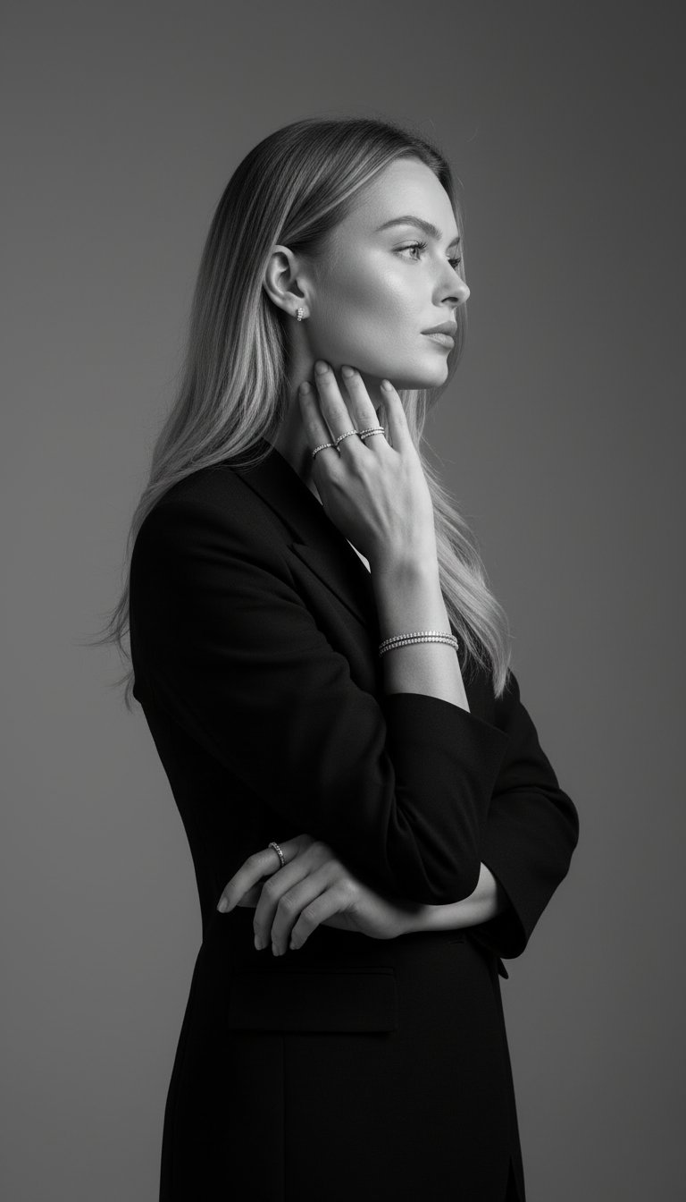 W Studio Czarno-Biała Kobieca