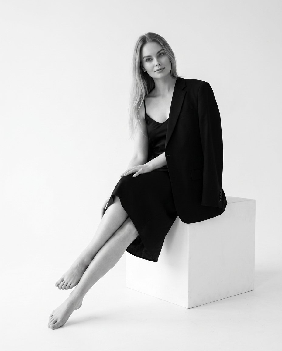 Czarno-Biała Elegancja Kobieca