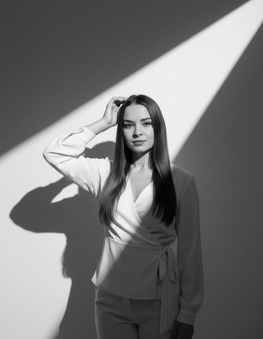 Sesja AI: Czarno-Biała Kobieca
