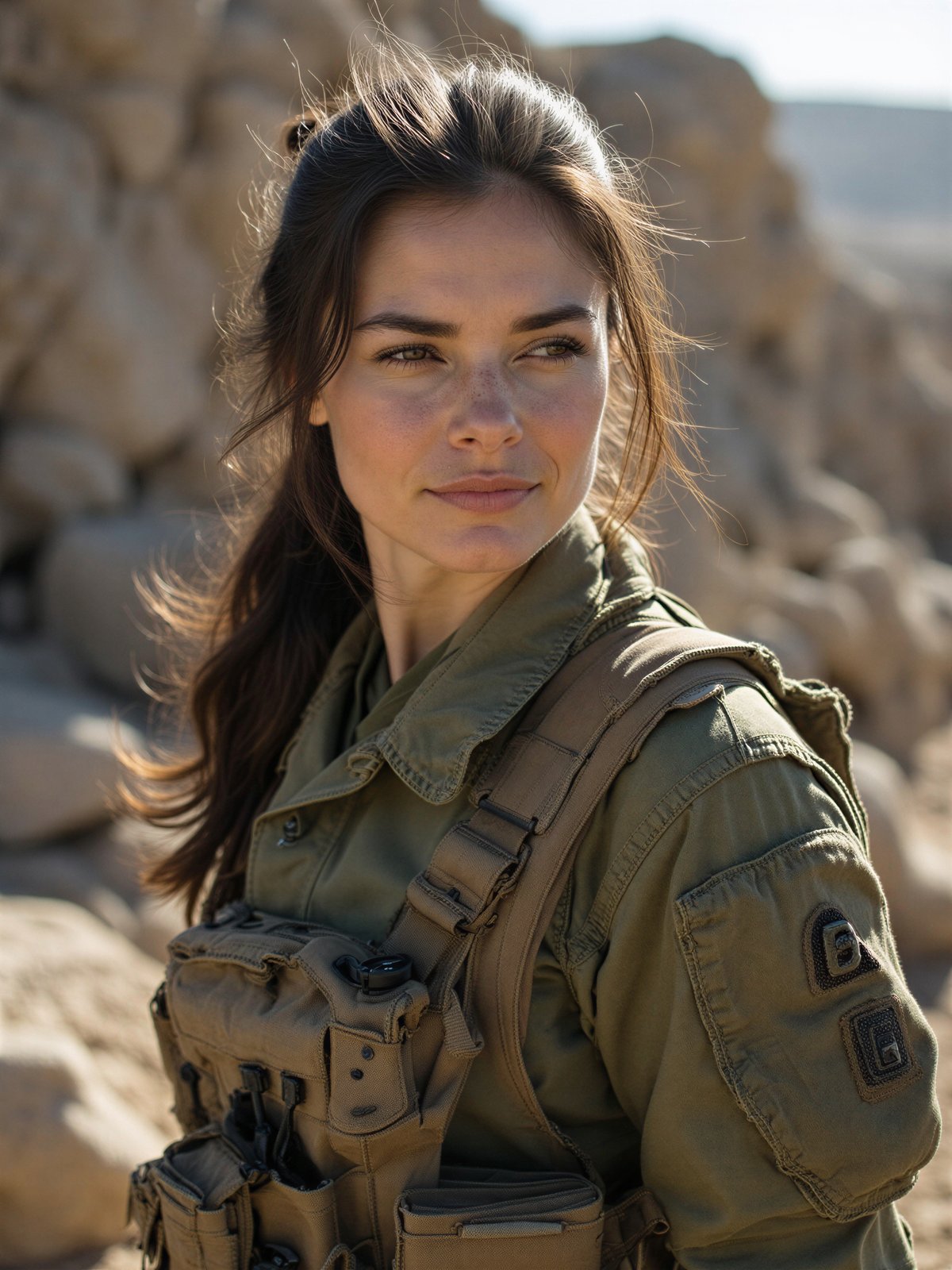 Kobieta Na Wojnie Żołnierka Wojskowa Mundur Dziewczyna Silna