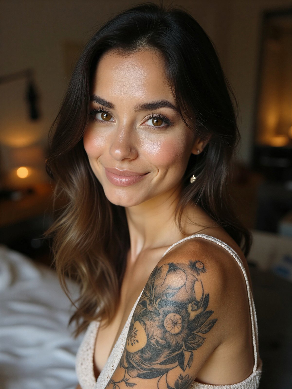 Tatuaż Na Ramieniu Kobieta Ramię Artystyczny Wzór Szczegółowy