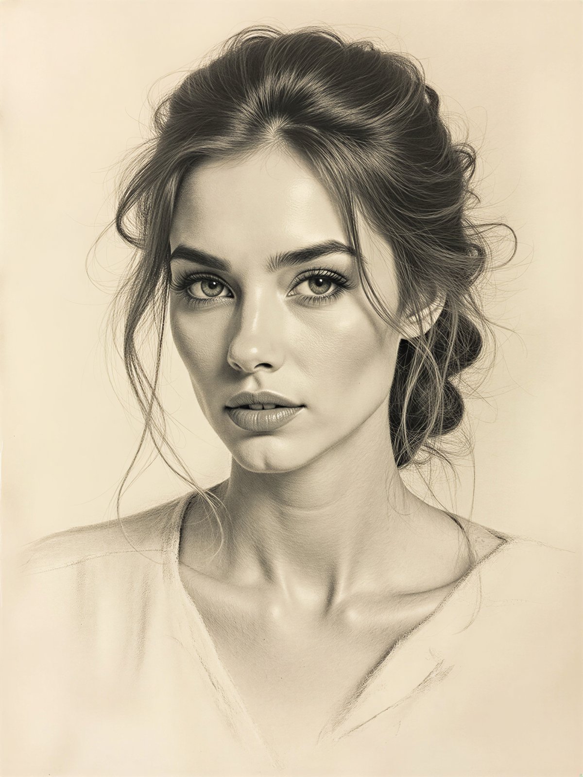 Kobieta Rysunek Grafika Szkic Artystyczny Rysowany Portret