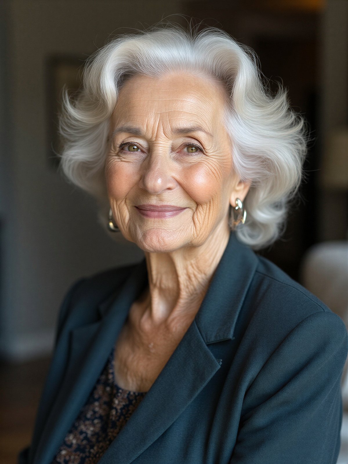 Kobieta 60 Lat Seniorka Sześćdziesiąt Dojrzała Portret Srebrne