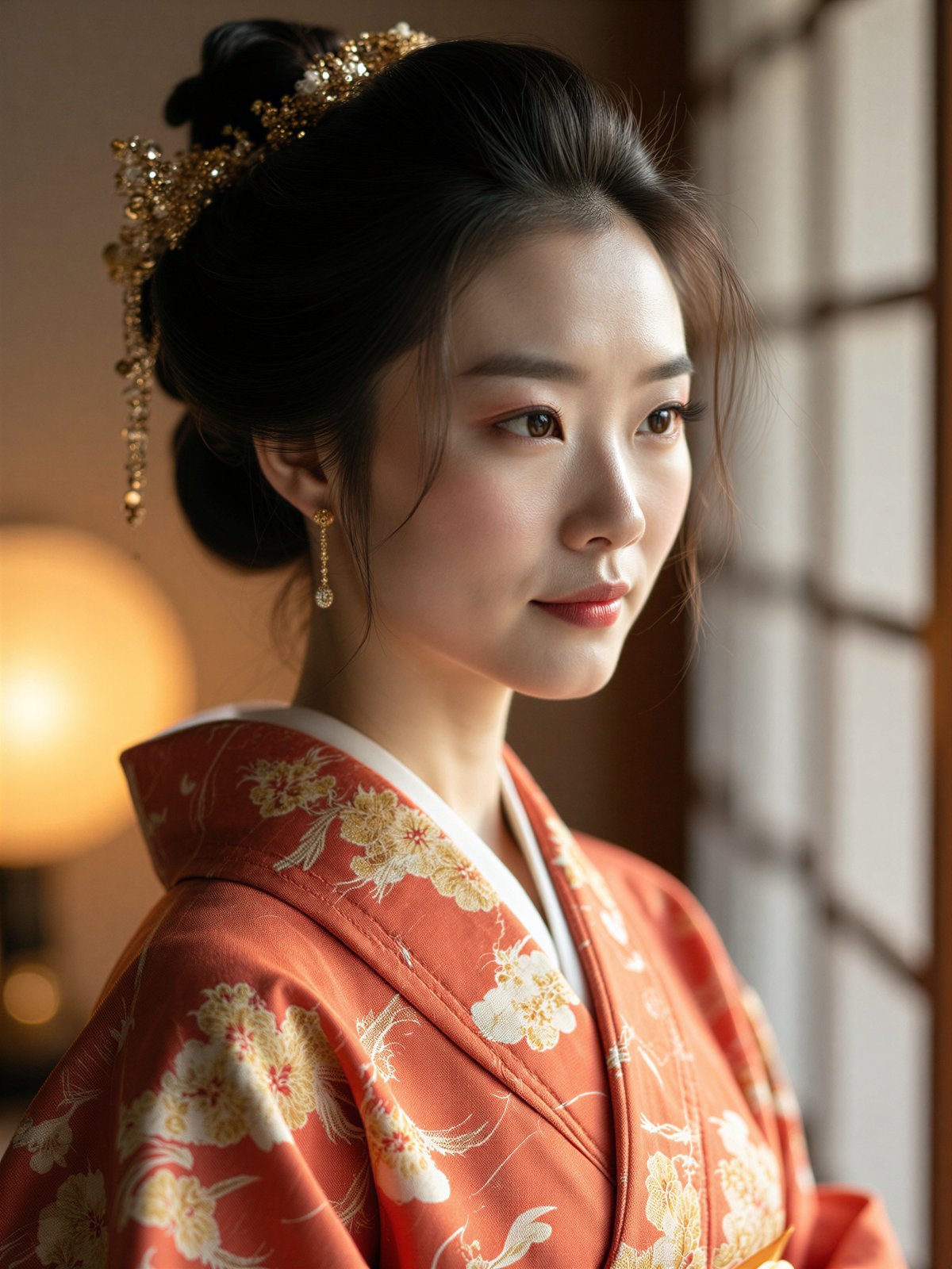 Japońska Kobieta Japońska Azjatycka Kimono Tradycyjna Portret