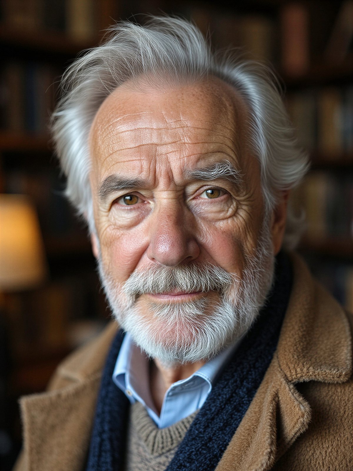 Starszy Mężczyzna Senior Siwowłosy Doświadczony Dojrzały Portret