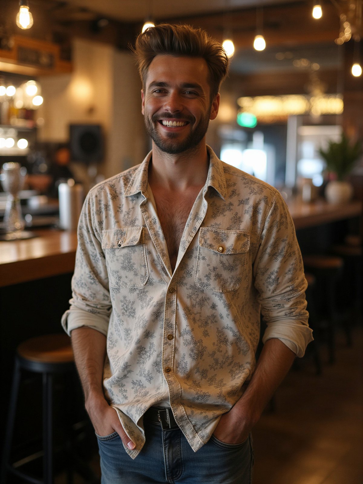 Mężczyzna Ubiera Się Andrzejki Casualowy Swobodny Party Imprezowy