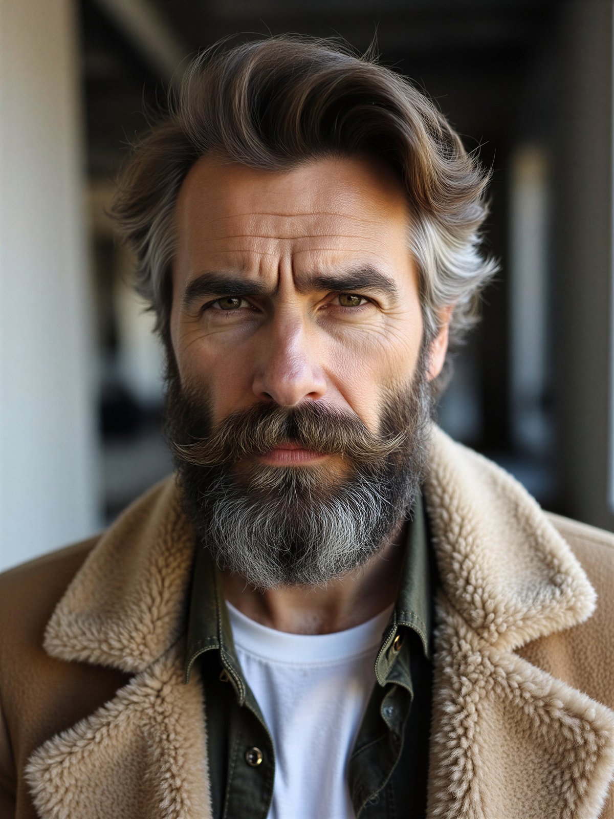 Mężczyzna Z Brodą Hipster Stylowy Zadany Moda Nowoczesny