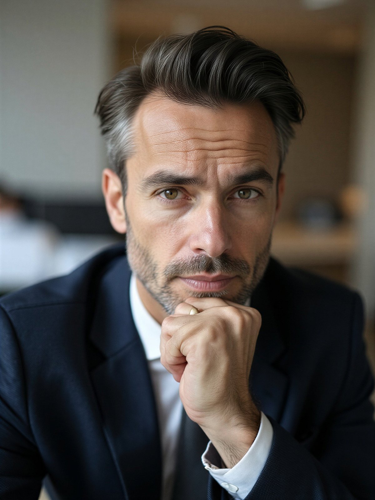 Mężczyzna Racjonalny Myślący Logiczny Inteligentny Analizujący