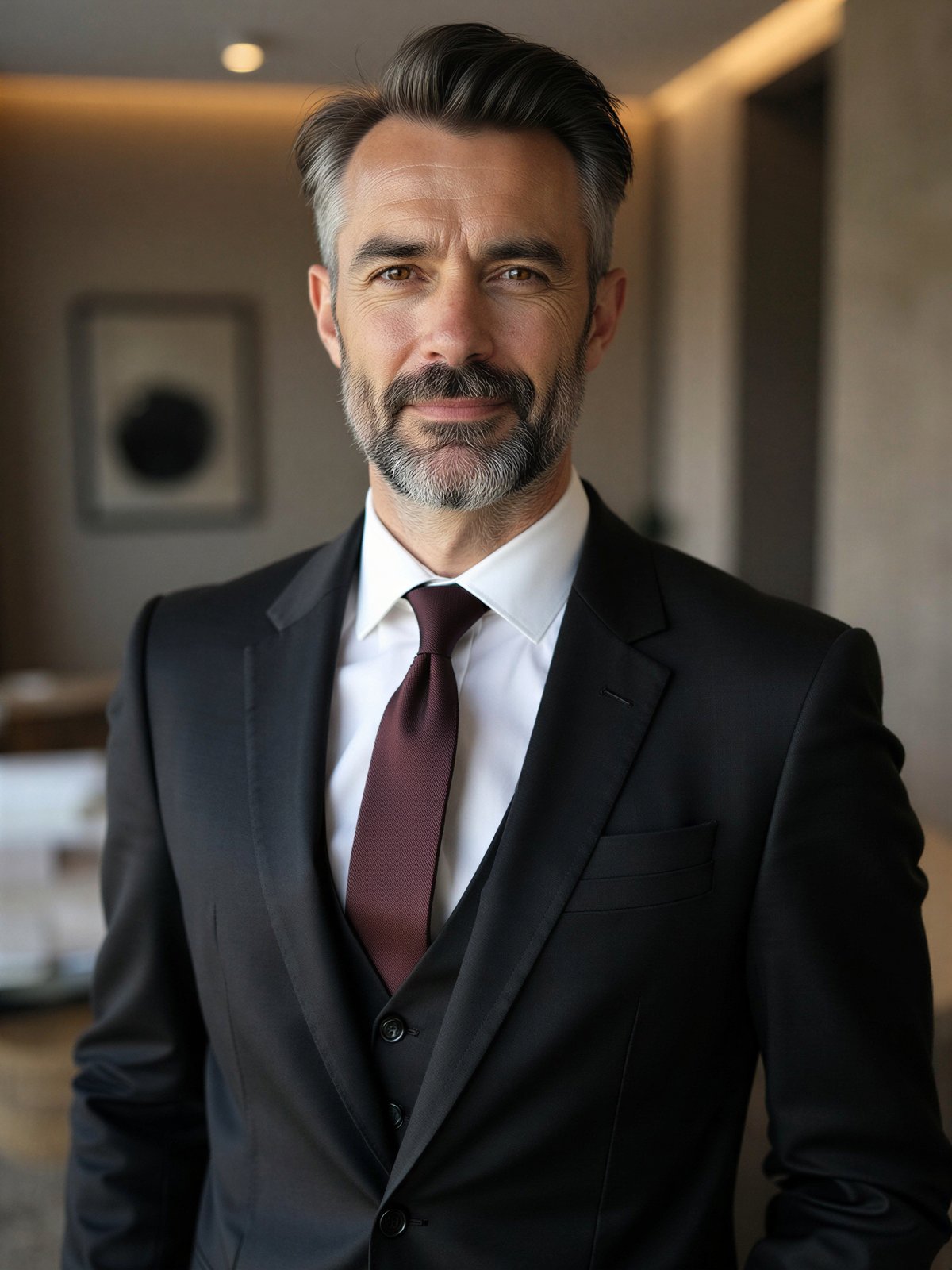 Mężczyzna W Garniturze Elegancki Biznesowy Czarny Krawat