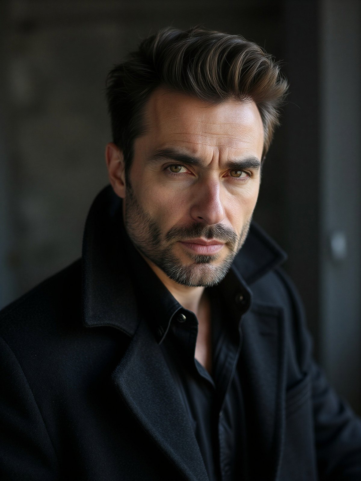 Sennik Mężczyzna Tajemniczy Portret Symboliczny Ciemny Tło