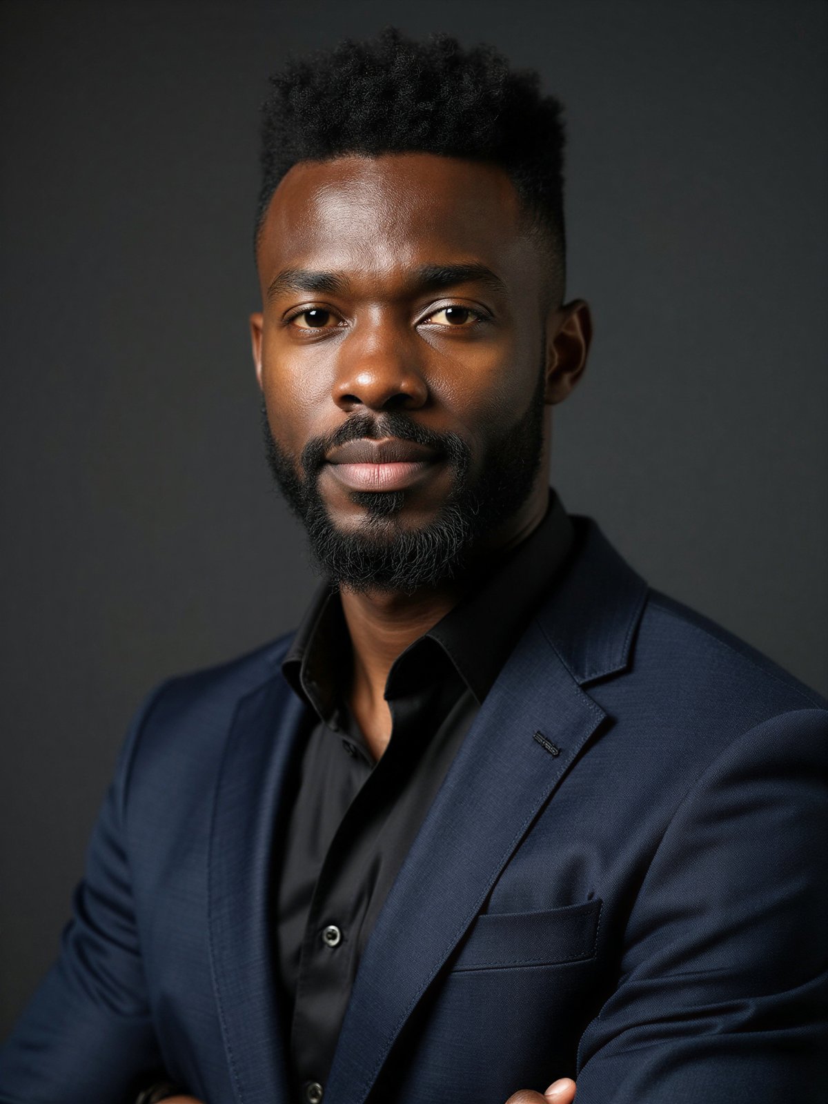 Czarnoskóry Mężczyzna Portret Przystojny Profesjonalny Studio