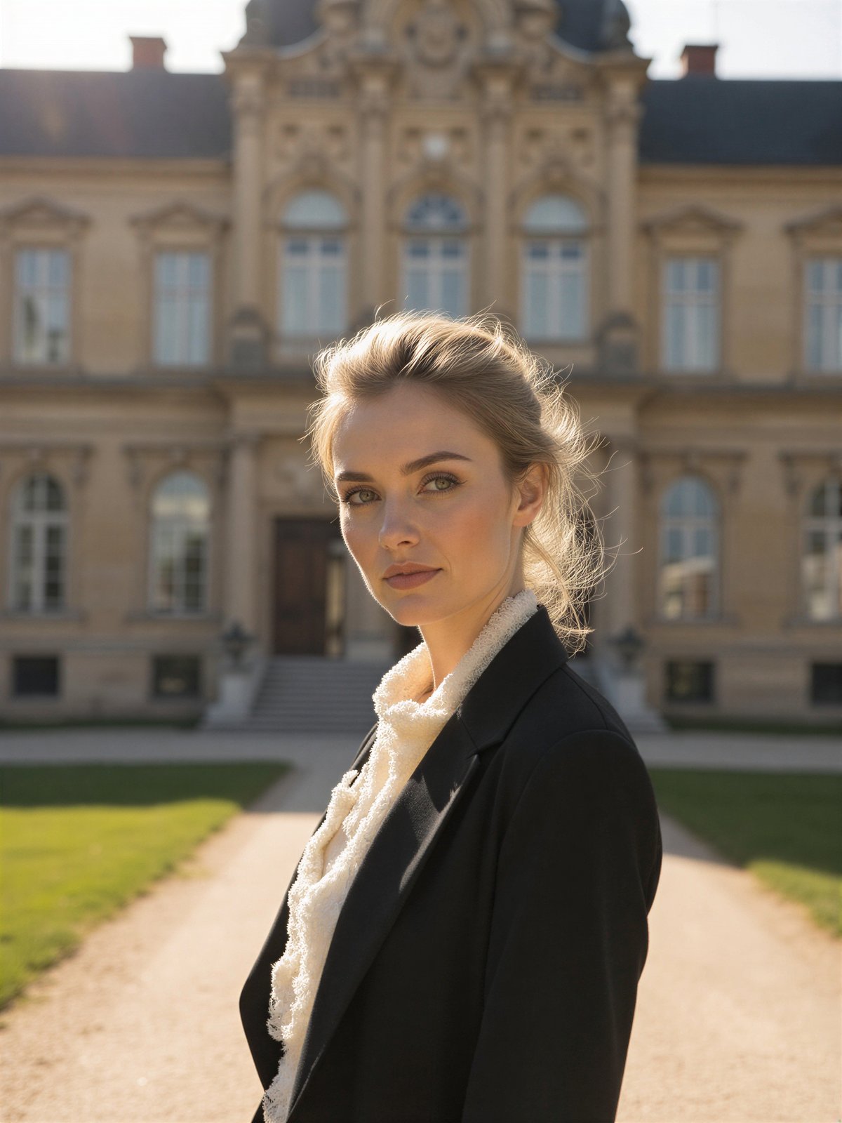 Pałac W Gośzczu Osoba Przed Zabytkową Rezydencją Śląską