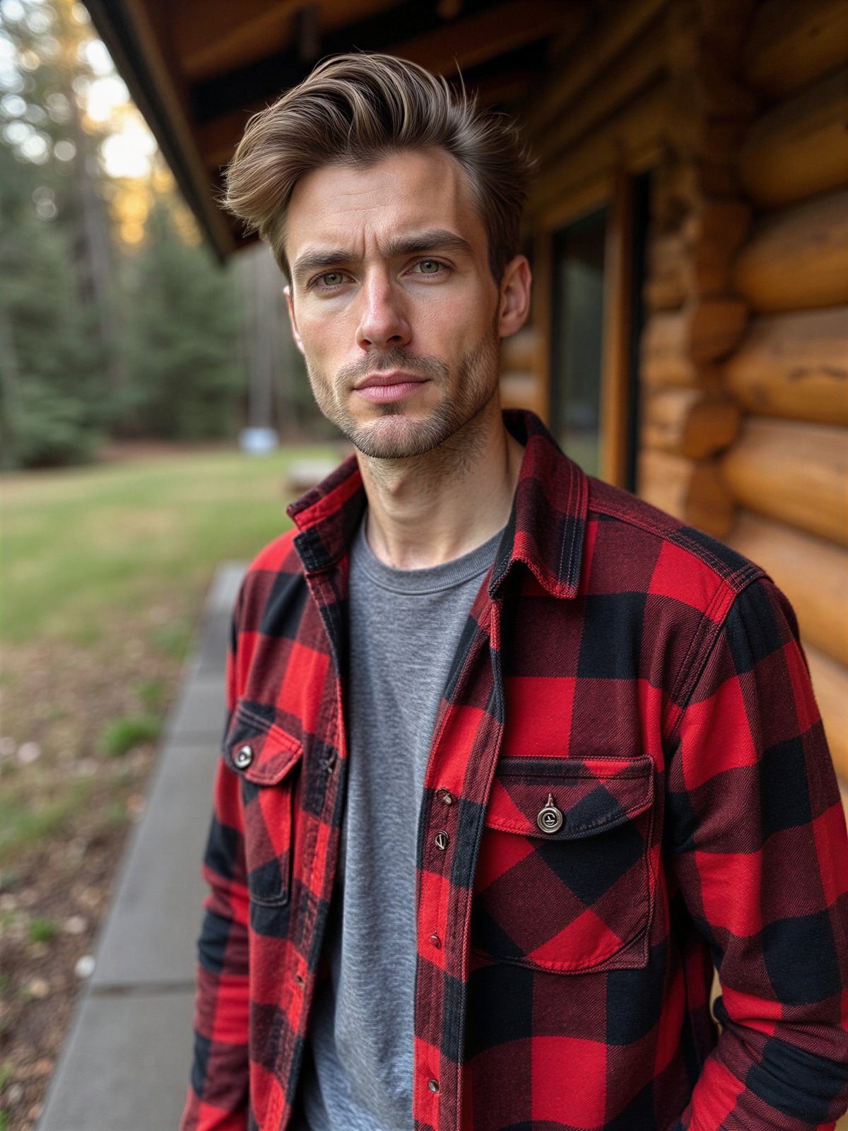 Koszula W Kratę Mężczyzna Casualowa Flanelowa Drwal Styl