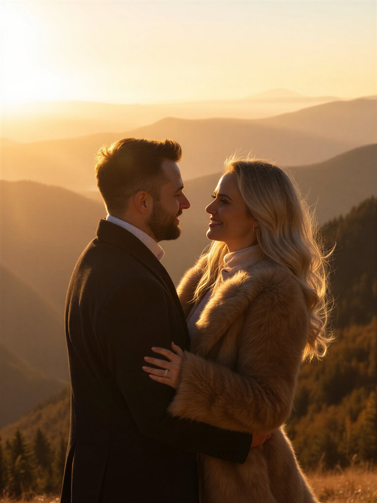 Serce W Bieszczadach Para Zakochana Góry Punkt Widokowy