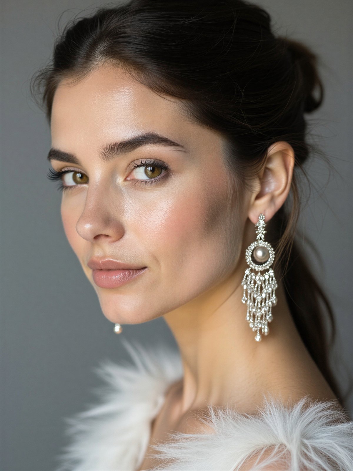 Kolczyki W Uchu Dziewczyna Srebrne Wiszące Eleganckie