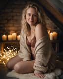 Éclat sensuel à la bougie femme