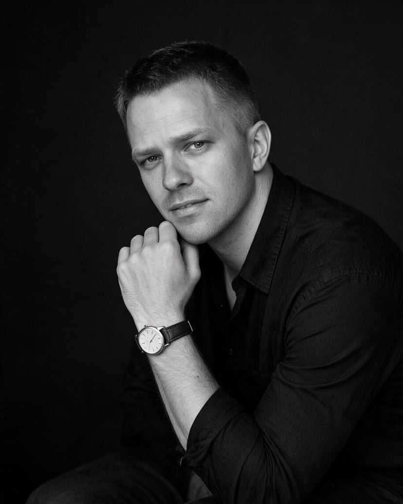 Męski Portret Czarno-Biały