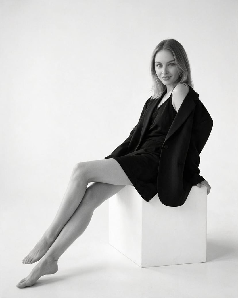 Czarno-Biała Elegancja Kobieca