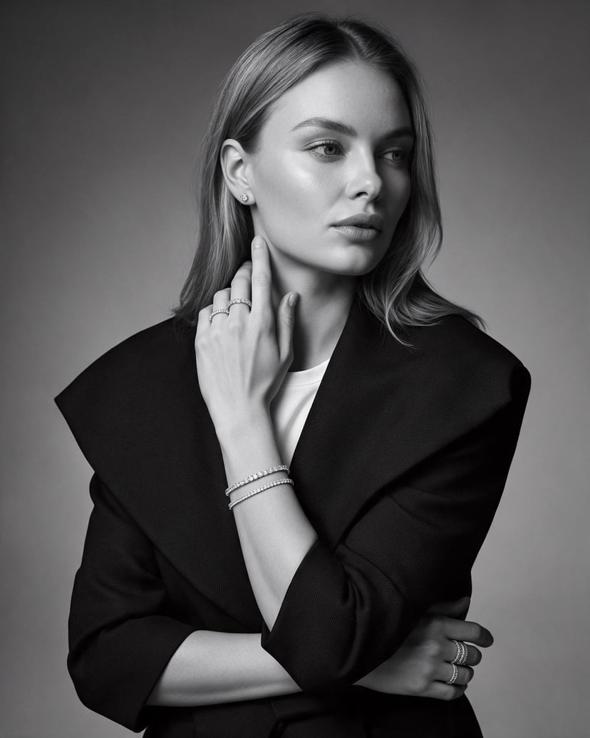 W Studio Czarno-Biała Kobieca