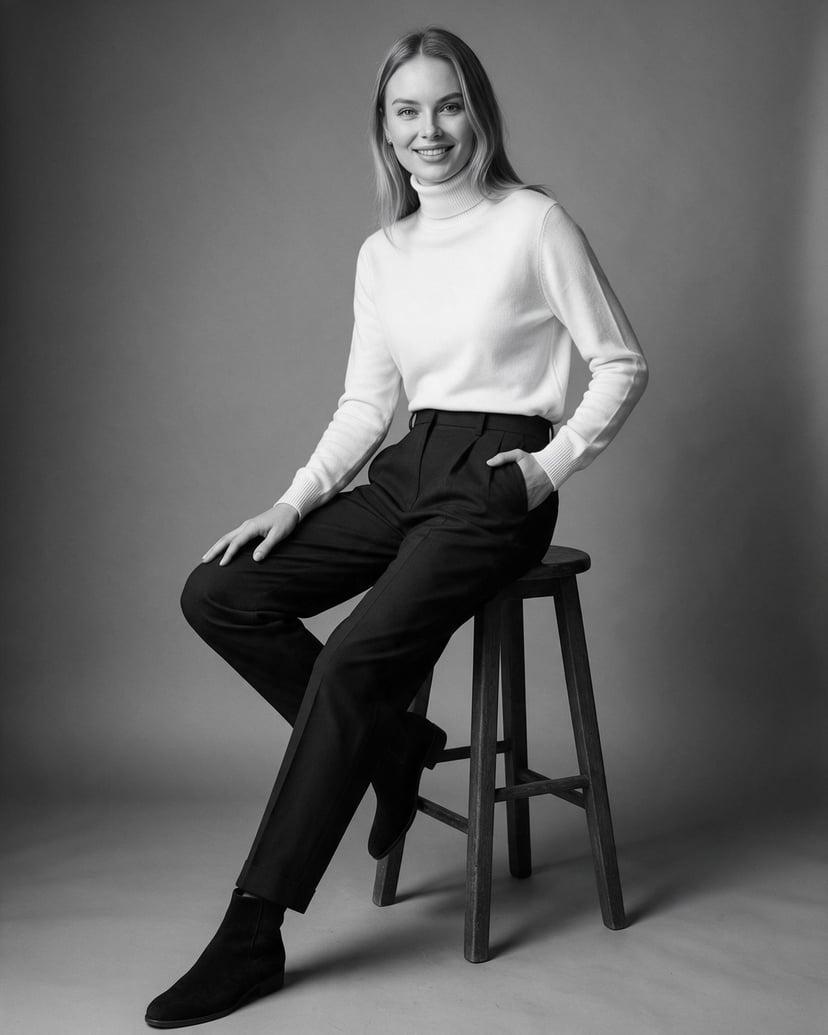 W Studio Czarno-Biała Kobieca