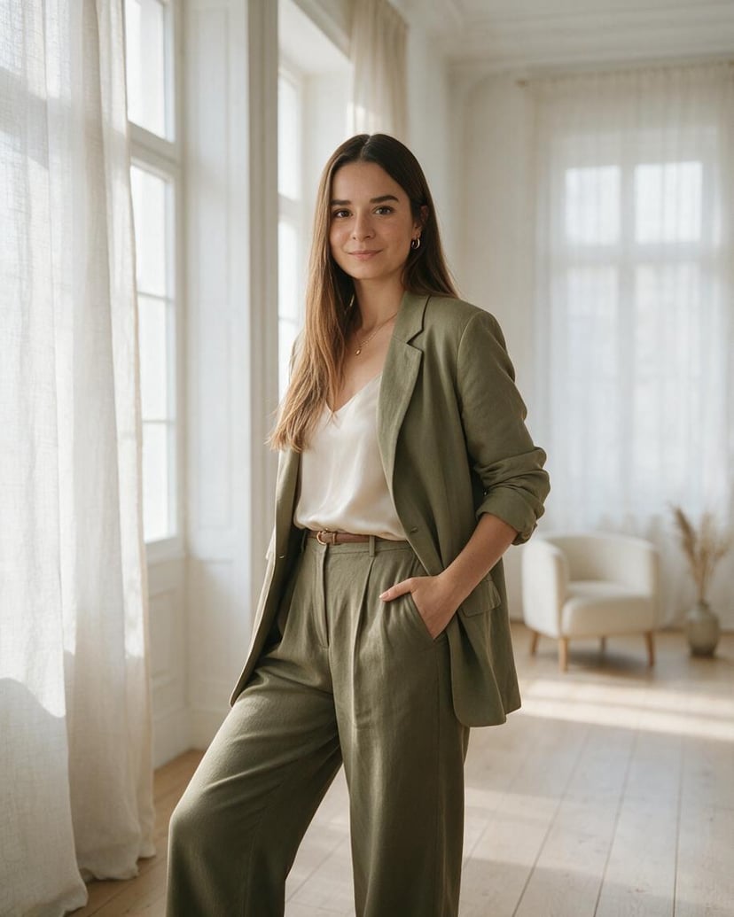 Élégance olive femme