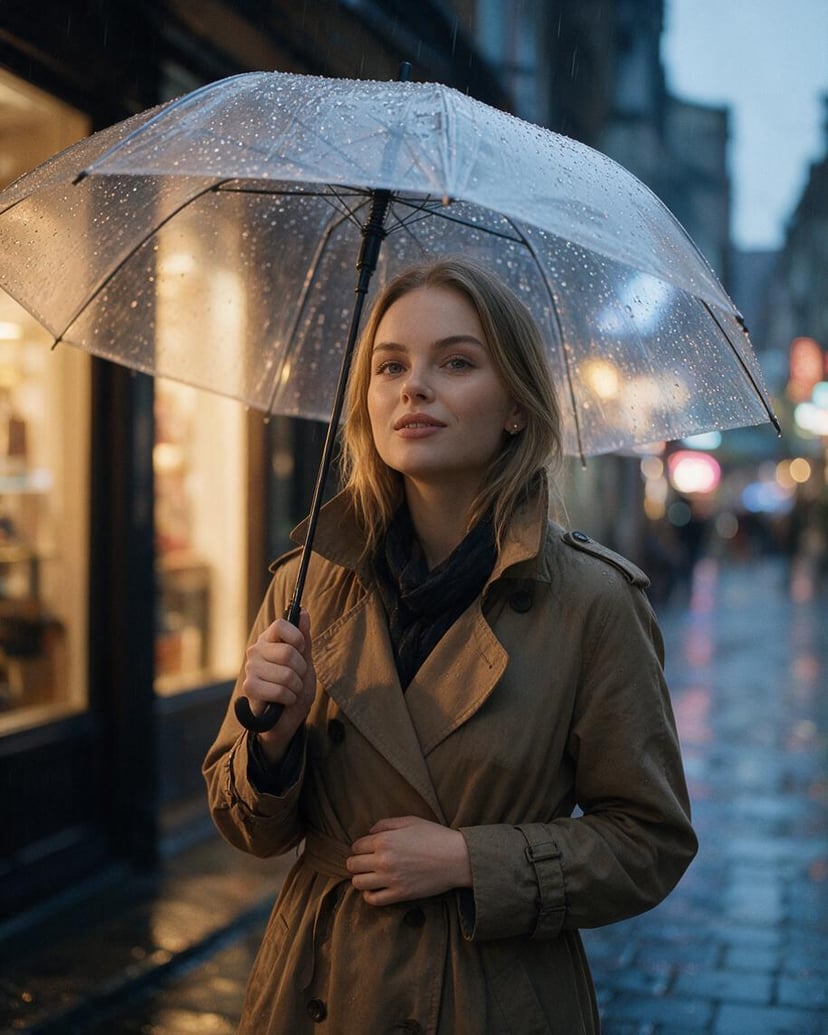 Ville sous la pluie femme